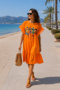 Vestido Volantes Naranja