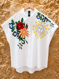 Camisa bordada artística 100%  de algodon