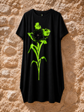 Vestido Midi negro Flor