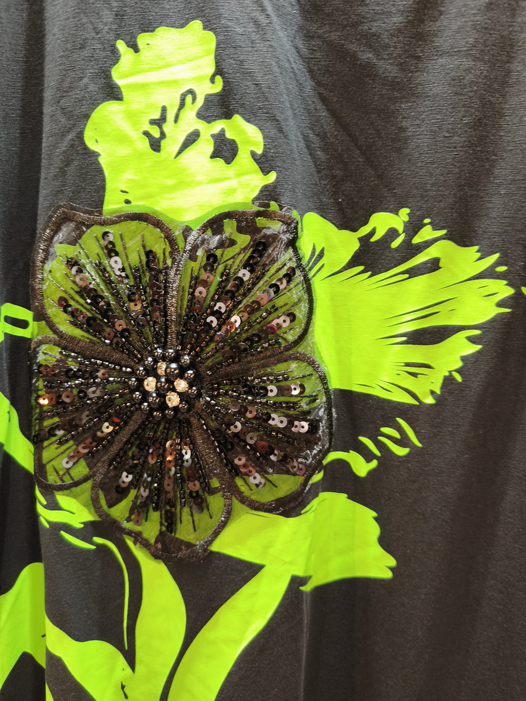 Vestido Midi negro Flor