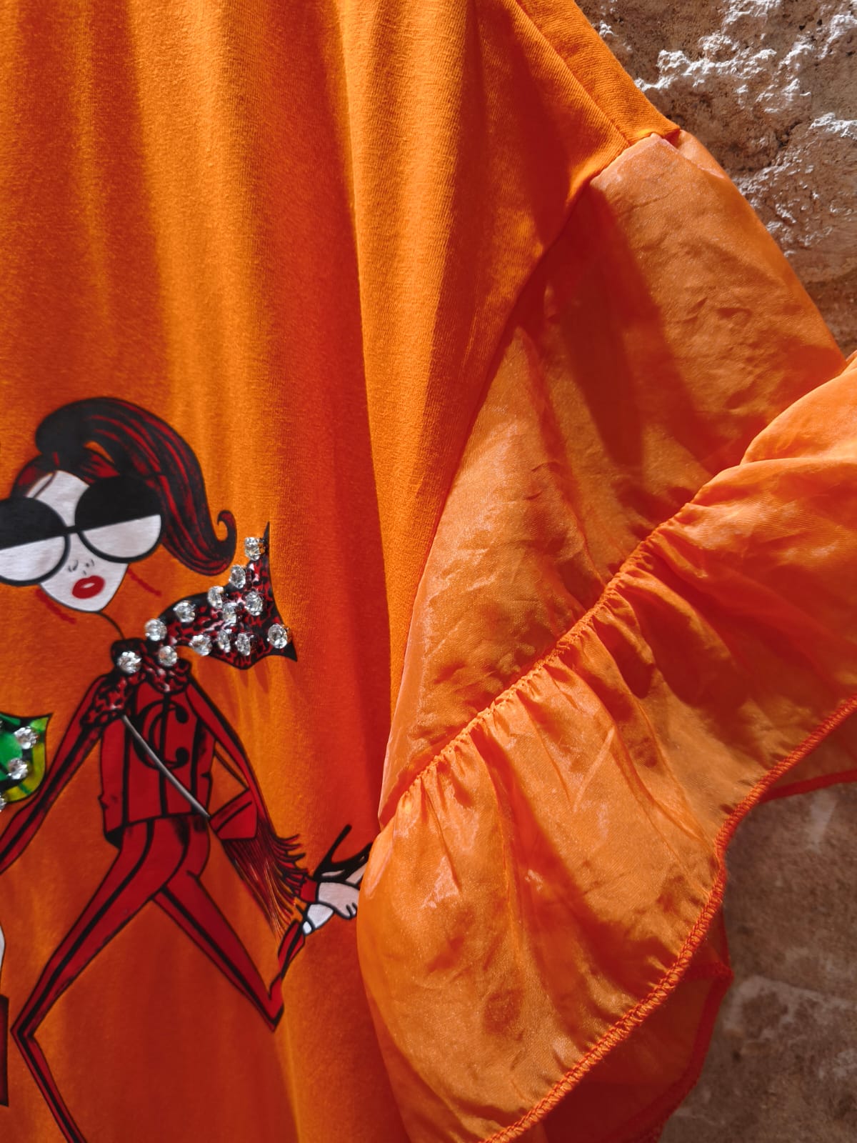 Vestido Volantes Naranja